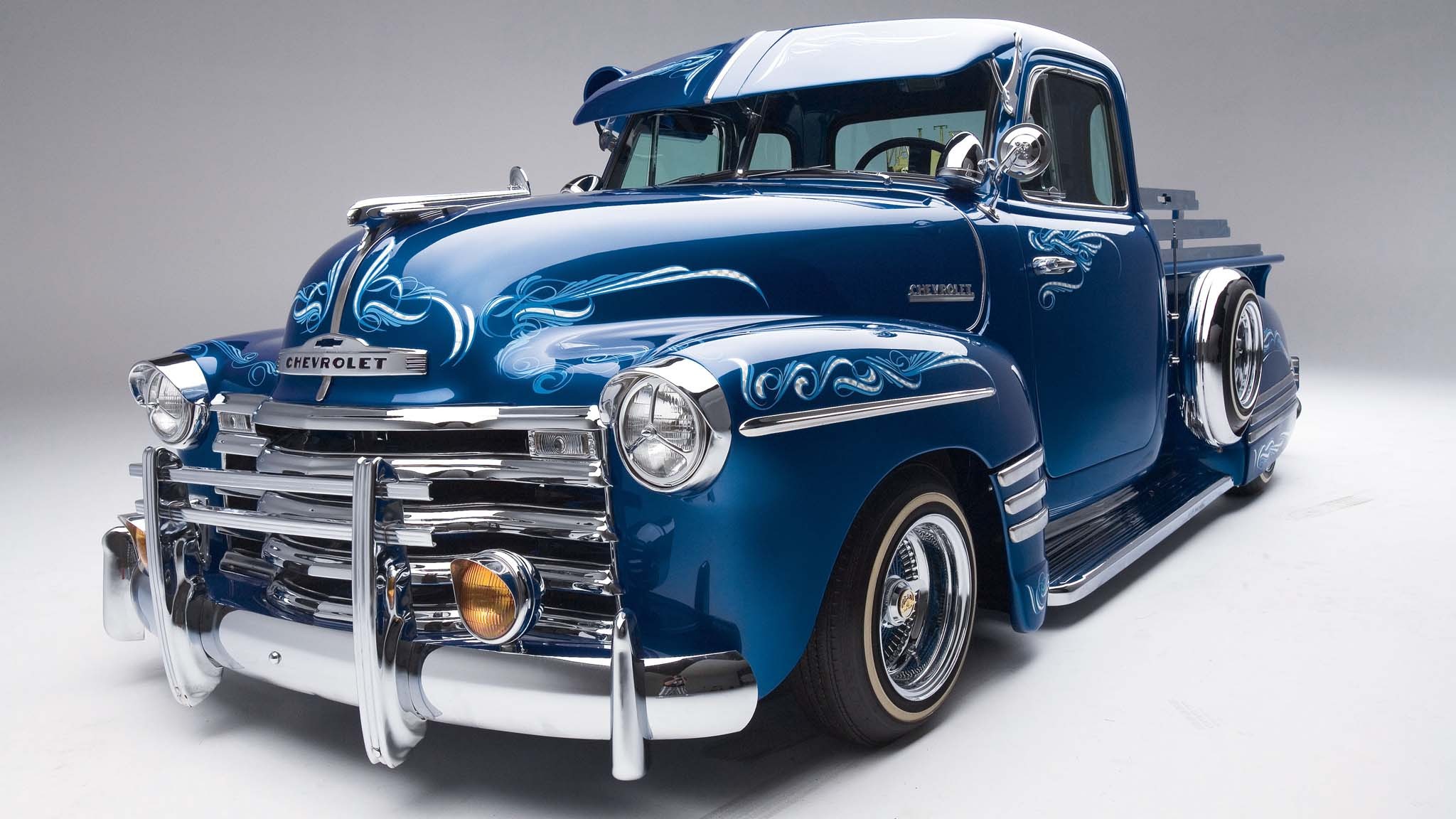 010 old school cars 1951 chevy truck advance design lowrider blue
