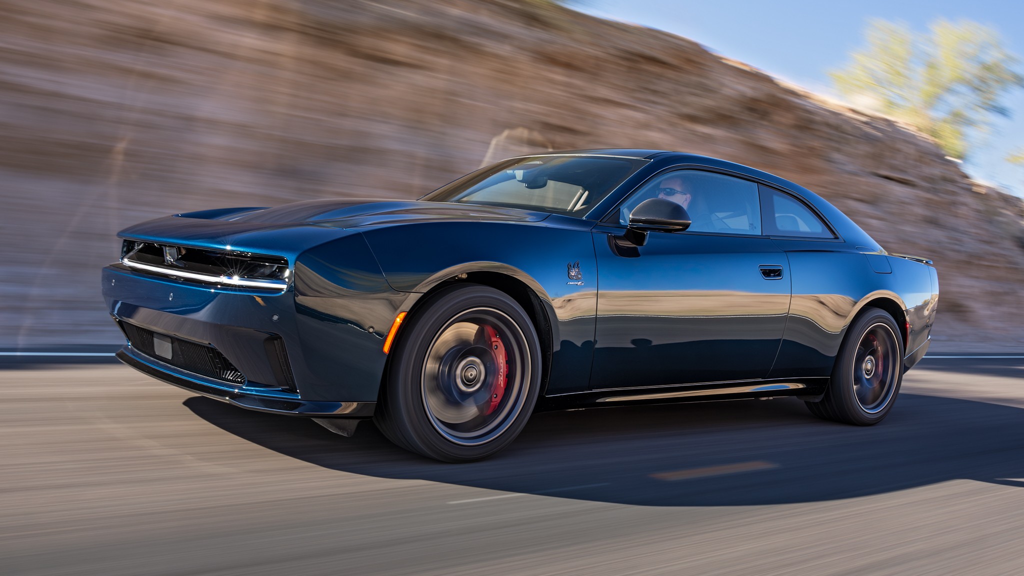 004 2024 Dodge Charger Daytona Front Three Quarter Action