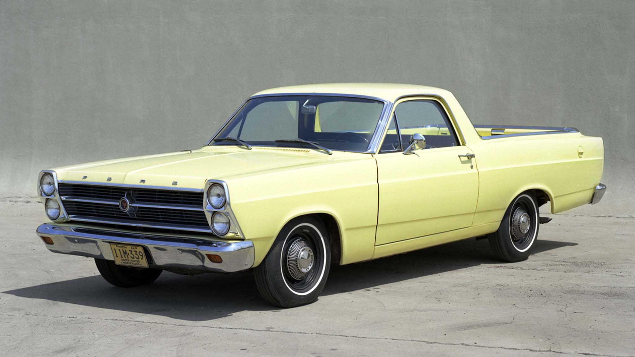 027 1967 ford fairlane ranchero front three quarter yellow