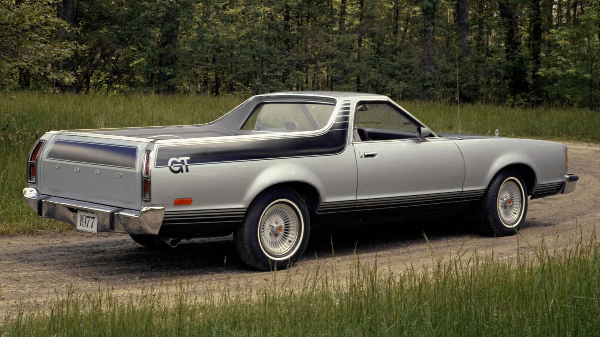 037 1977 ford ranchero gt rear three quarter