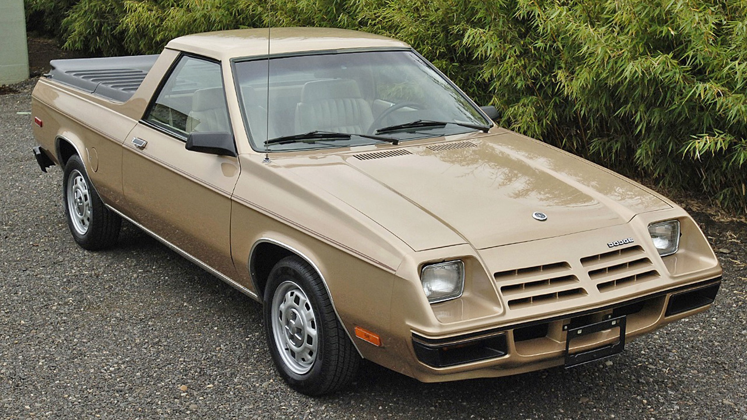 003 ugly truck 1983 dodge rampage gold front three quarter