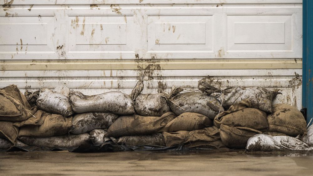 002 flooded car garage protection sandbags