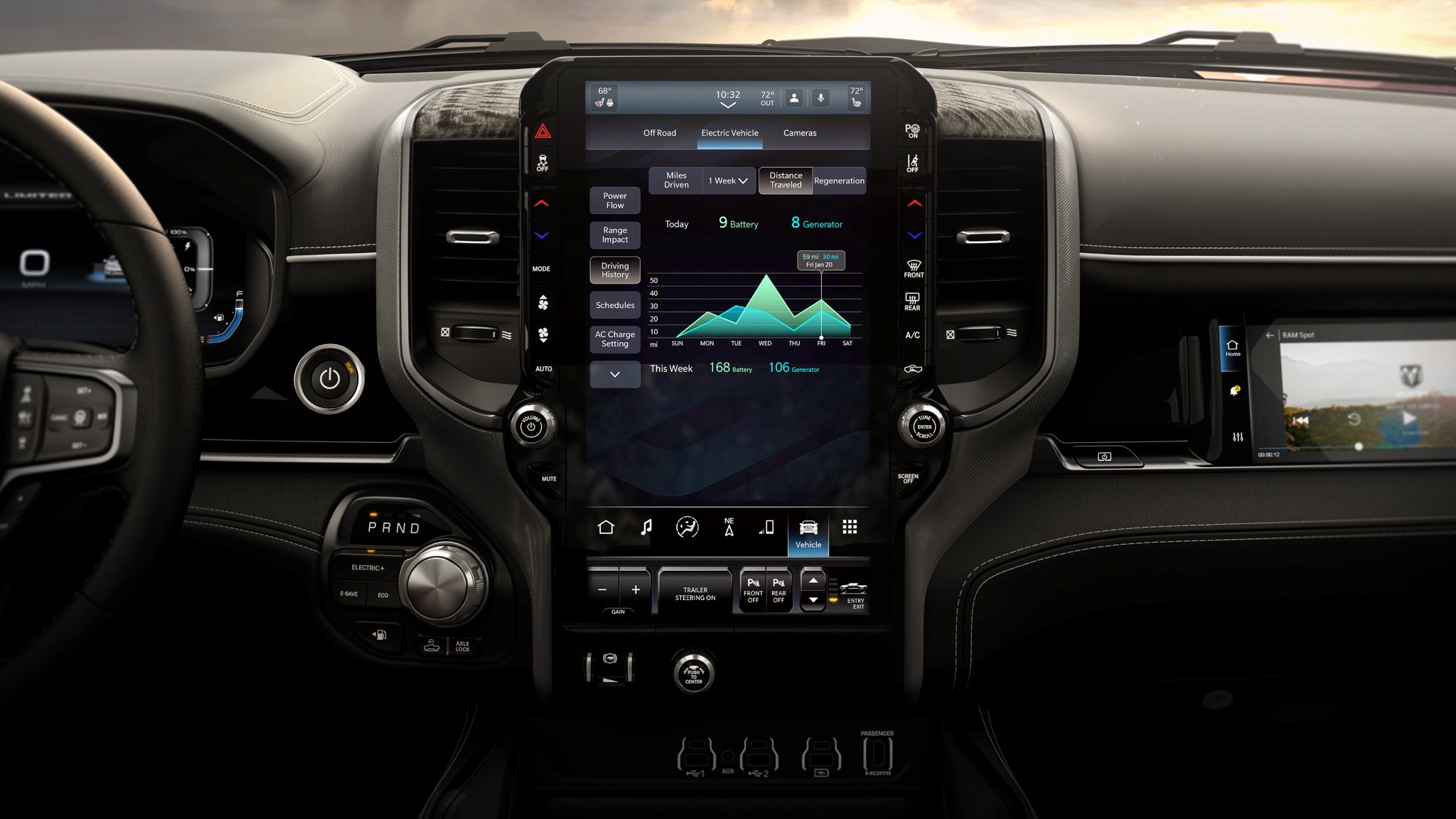 2026 Ram 1500 Ramcharger interior Limited history power use