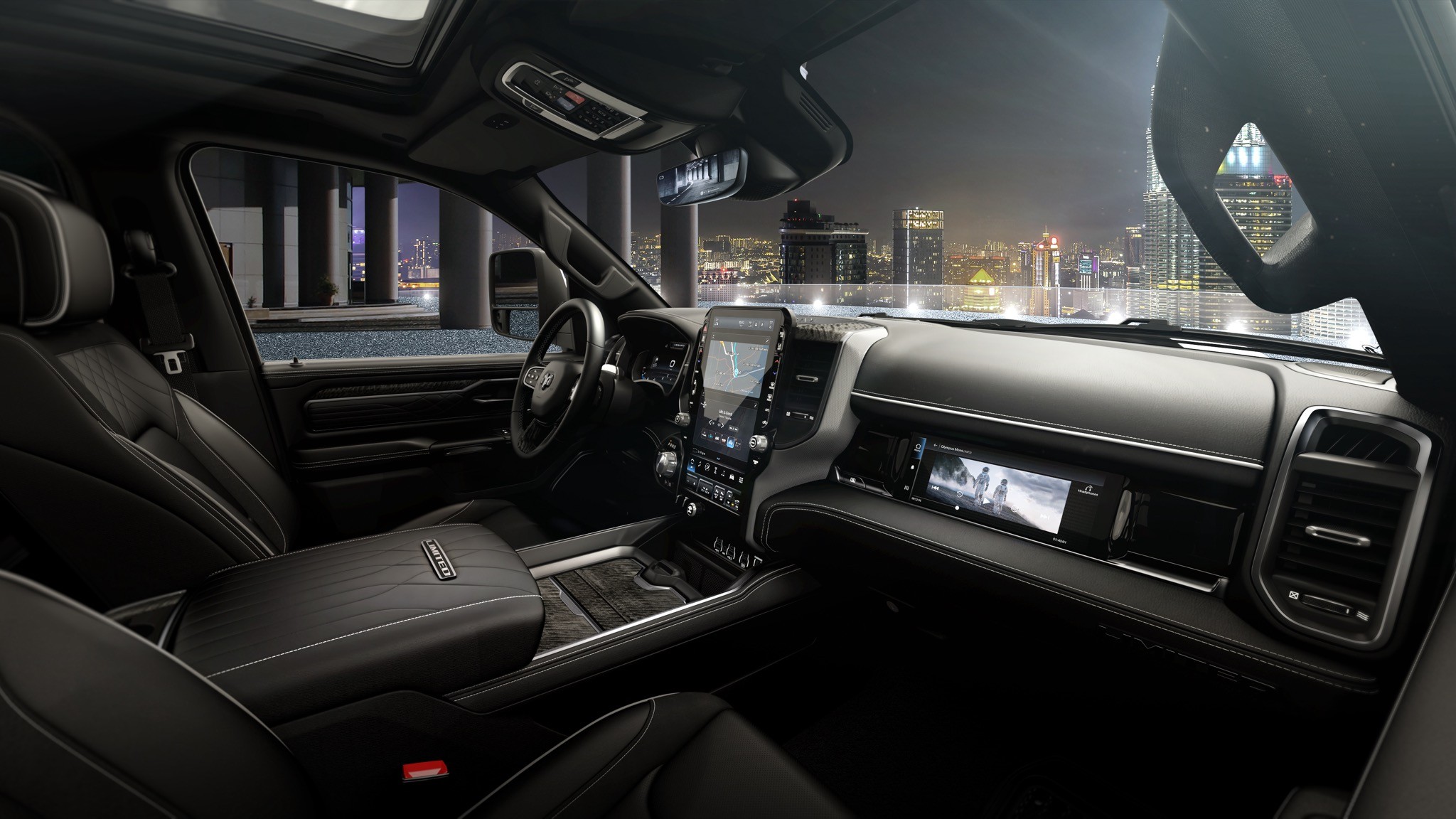 2026 Ram 1500 Ramcharger interior Passenger View Black