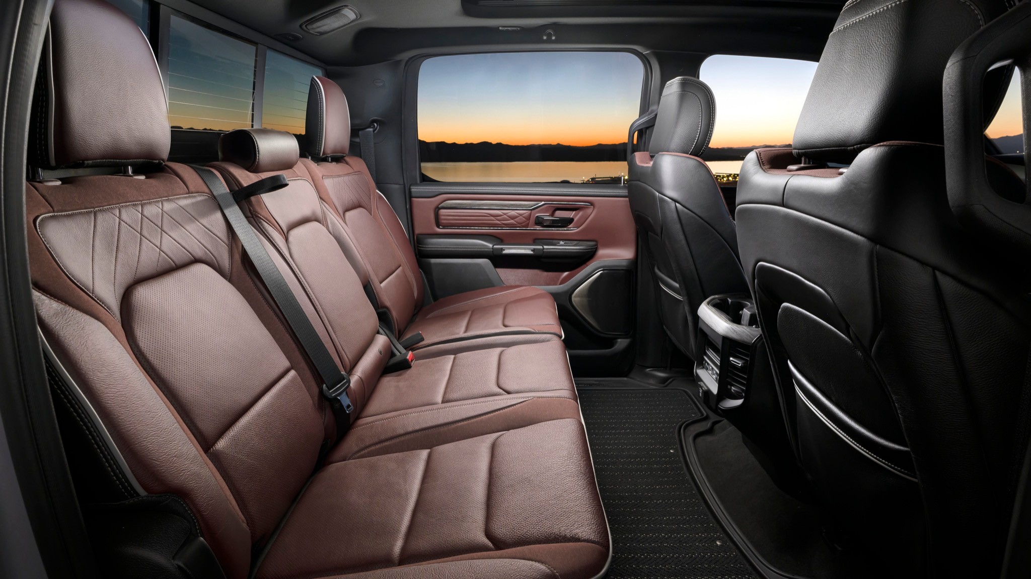 2026 Ram 1500 Ramcharger interior rear Ebony Red
