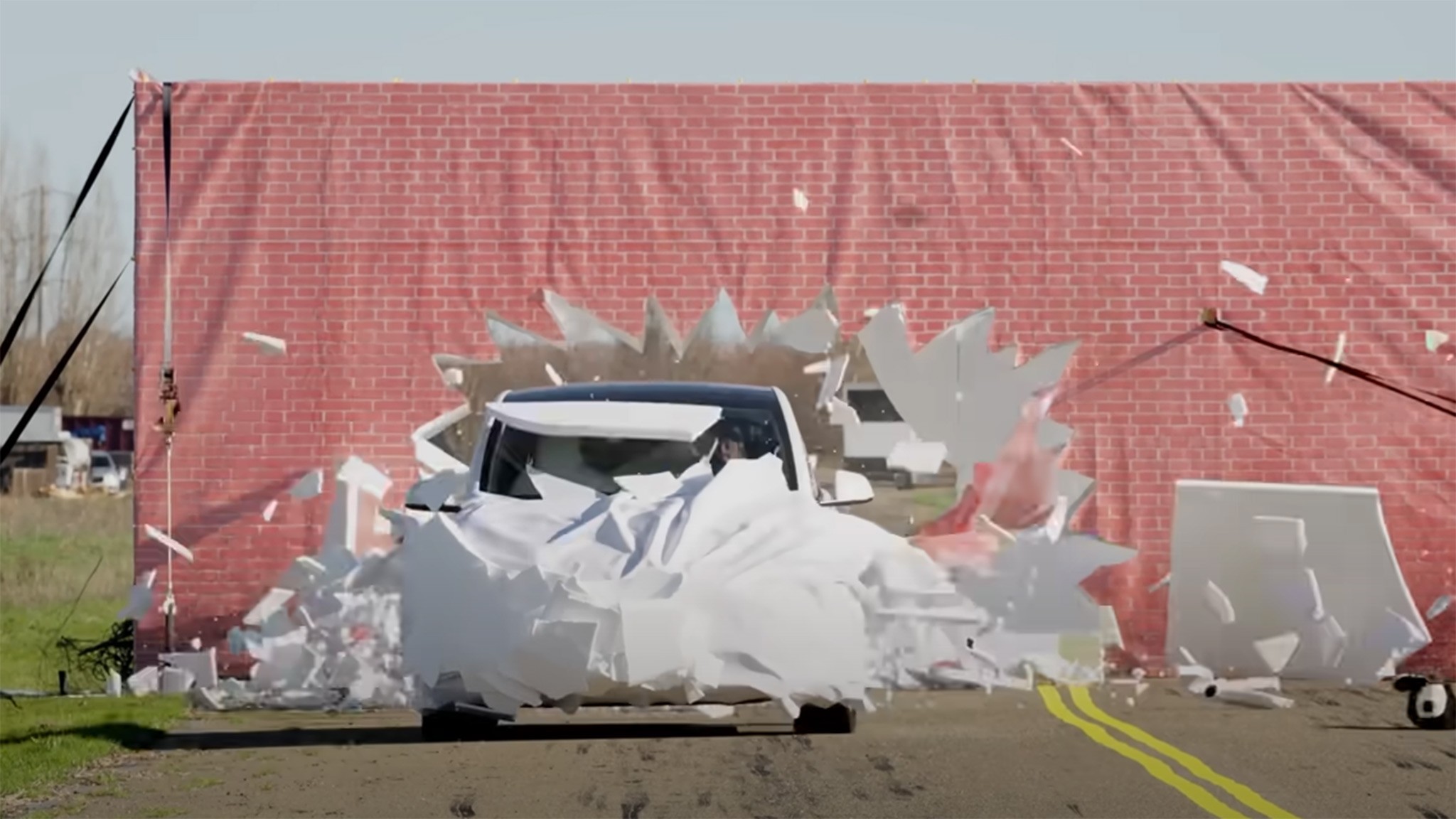 Tesla Model Y fake wall crash 3