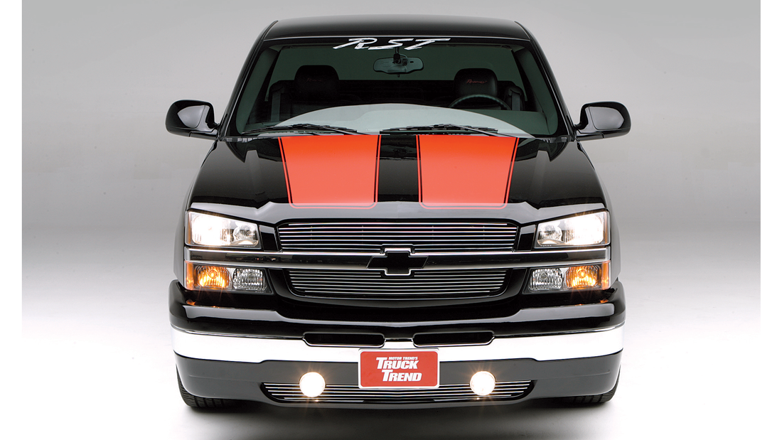 006 chevy silverado rst black red stripe cat eye truck