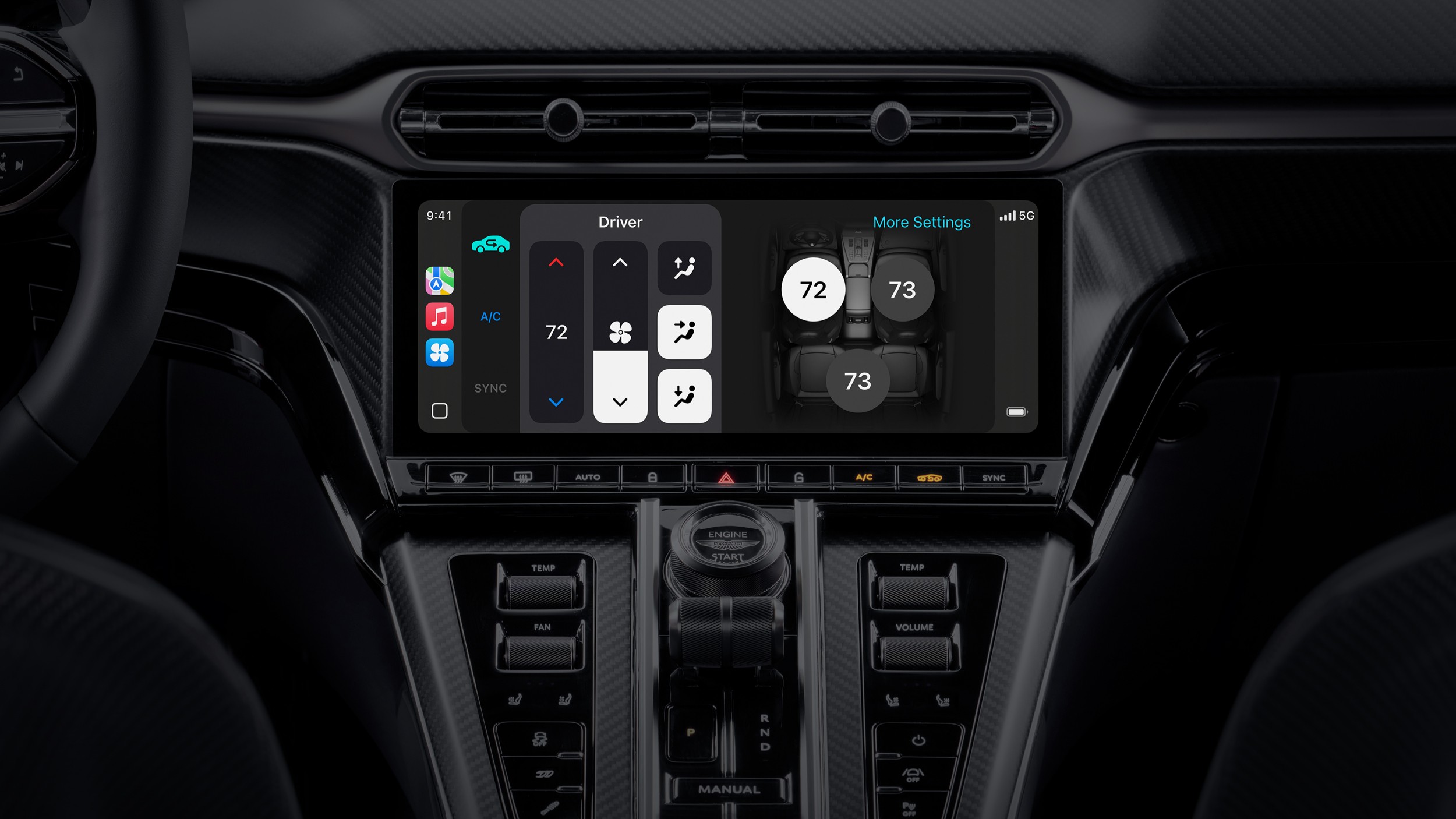Apple CarPlay Ultra cluster climate