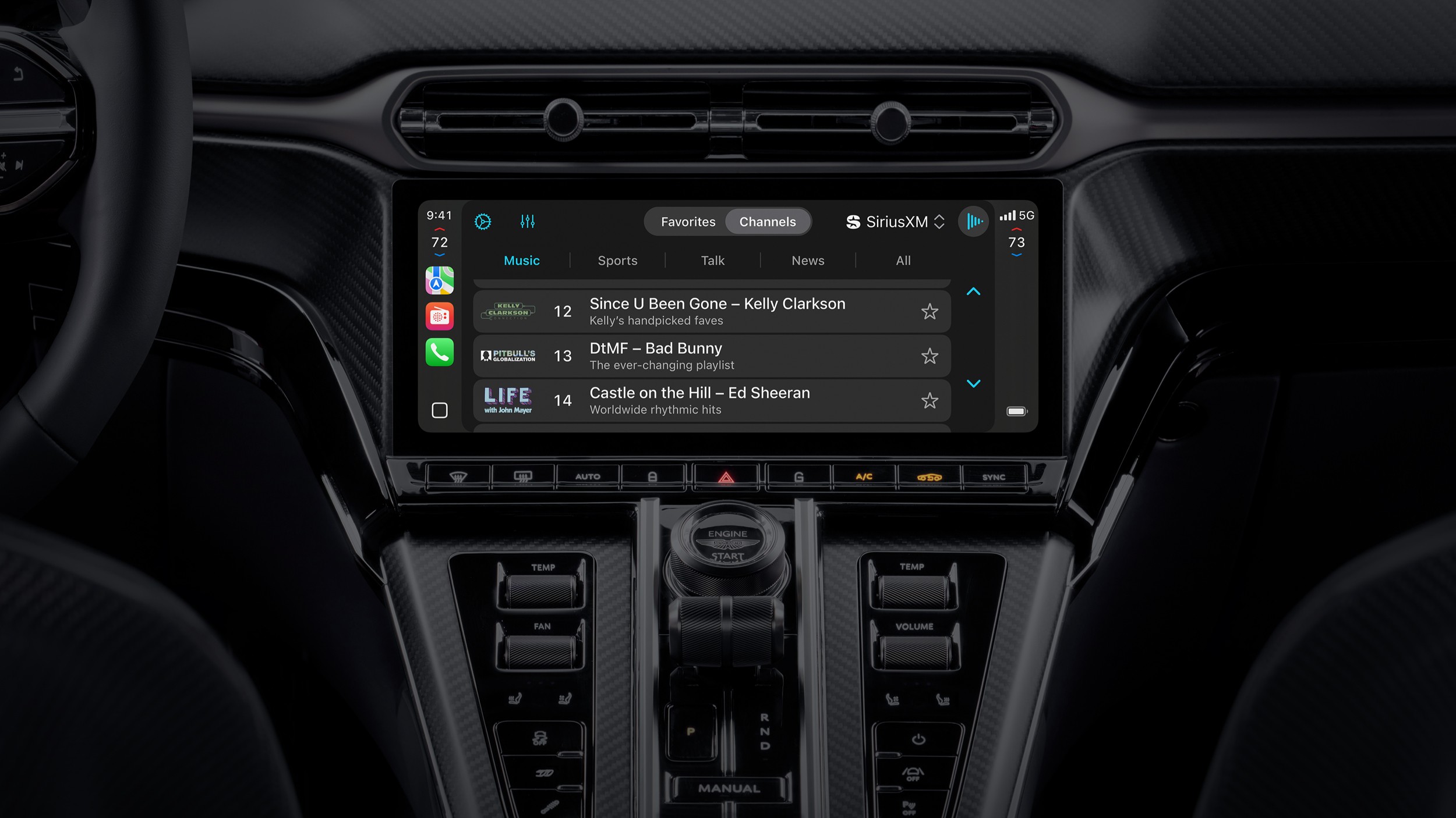 Apple CarPlay Ultra cluster radio