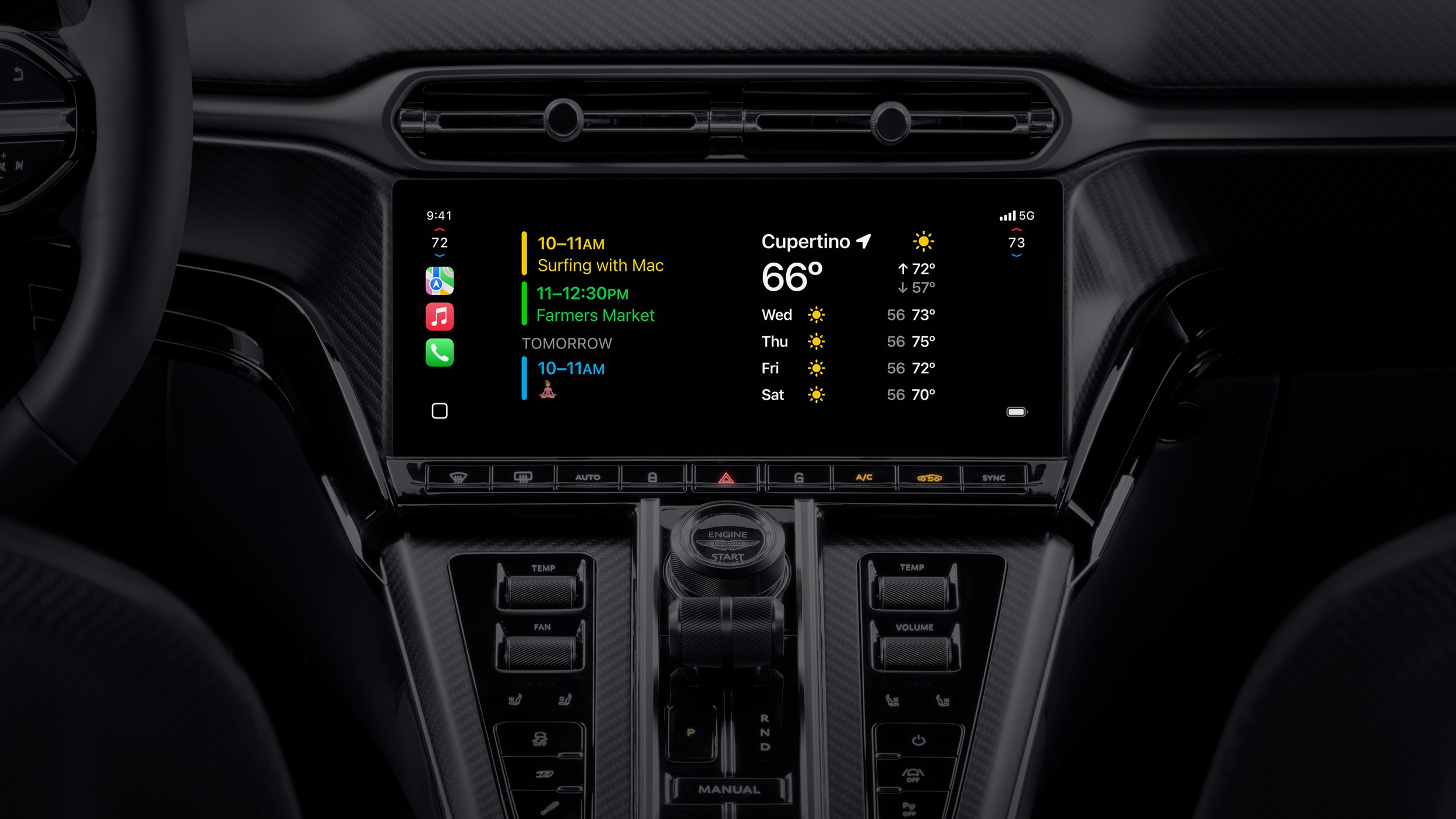 Apple CarPlay Ultra cluster widgets