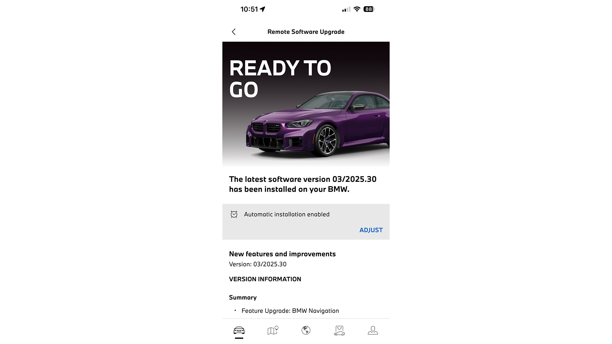 BMW M2 app OTA update schedule
