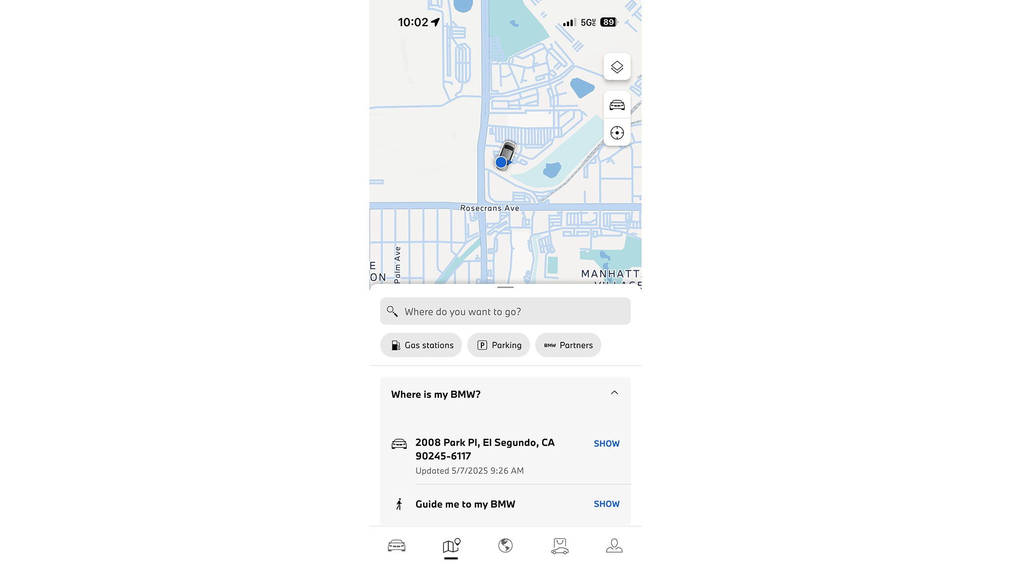 z BMW M2 App map screen