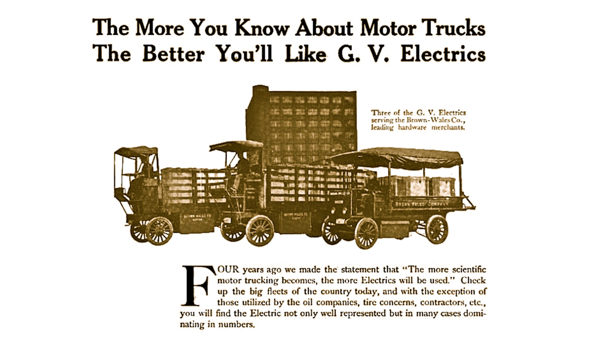 Vintage GeVeCo Electric Truck Advertisement