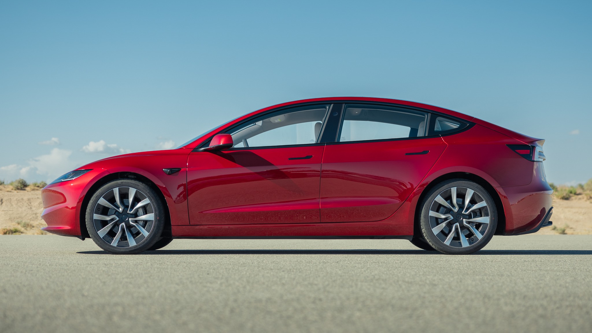 3 2026 Tesla Model 3 AWD long range side view