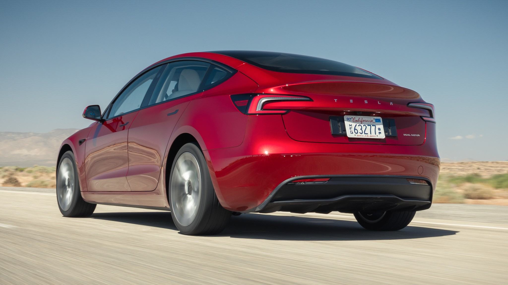 7 2026 Tesla Model 3 AWD long range rear view