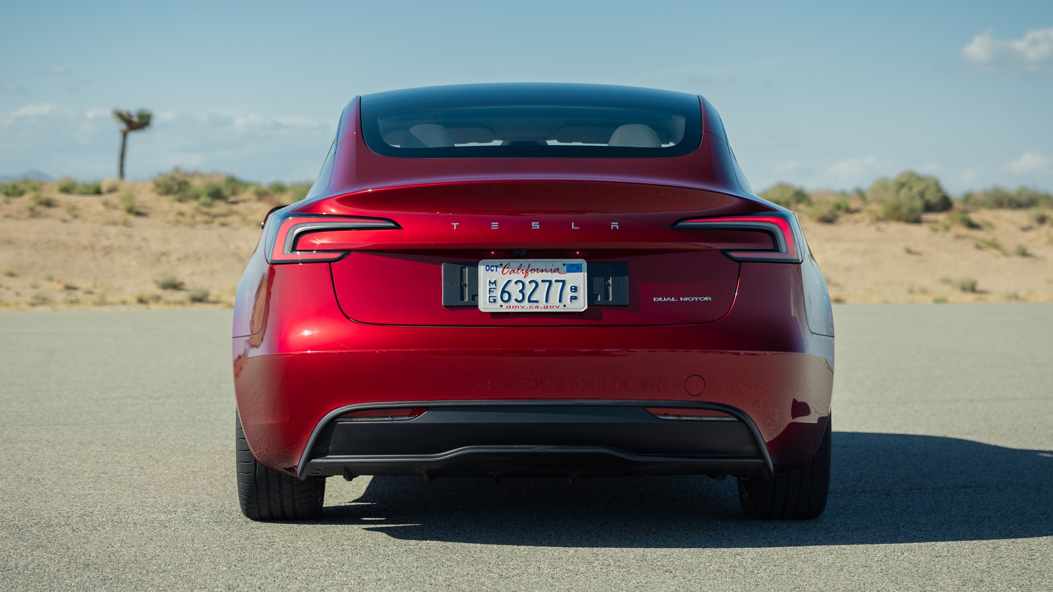 9 2026 Tesla Model 3 AWD long range rear view