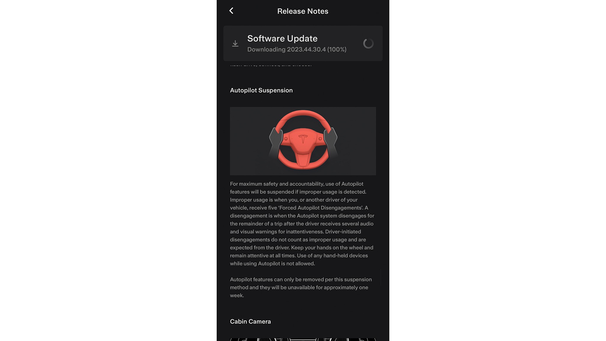 Autopilot Suspension Notice