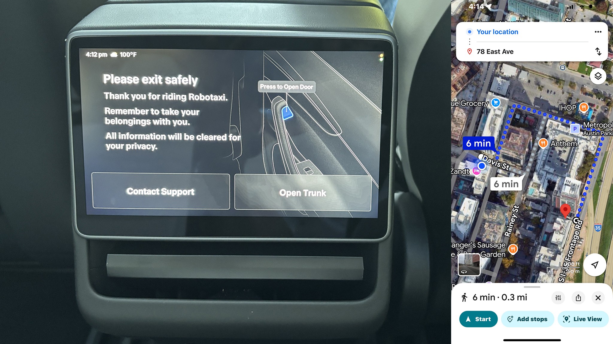 Arrival at VanZandt Hotel