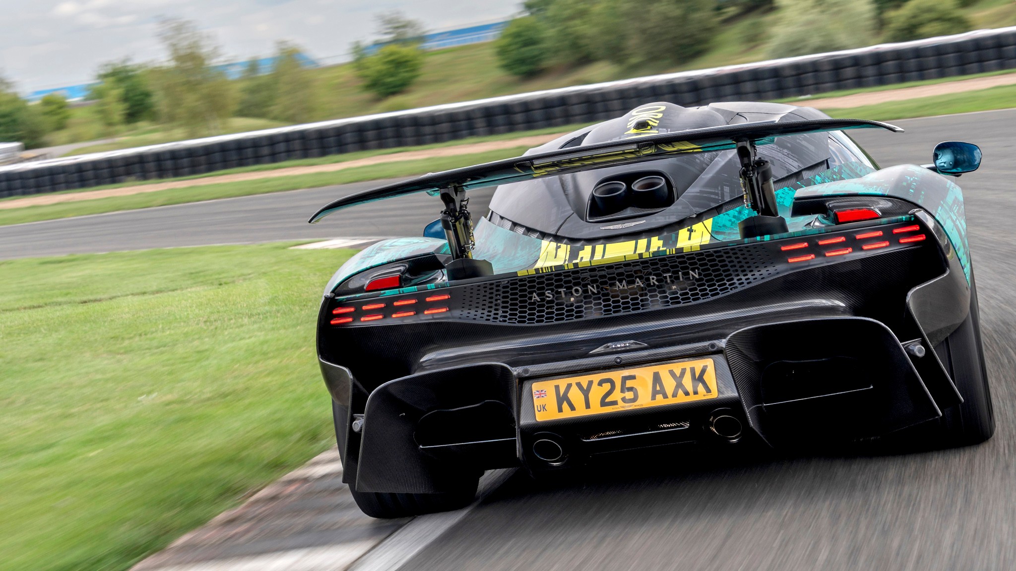012 aston martin valhalla prototype rear wing first drive stowe circuit
