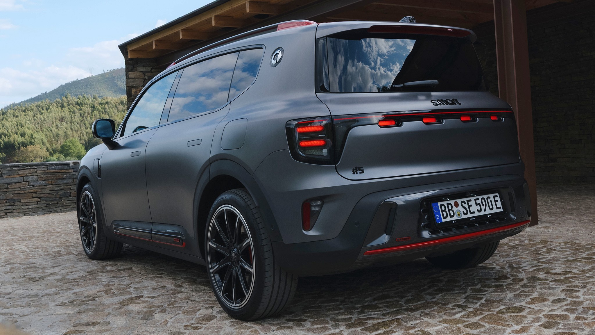 017 2025 smart 5 brabus gray rear three quarter parked outdoors first drive