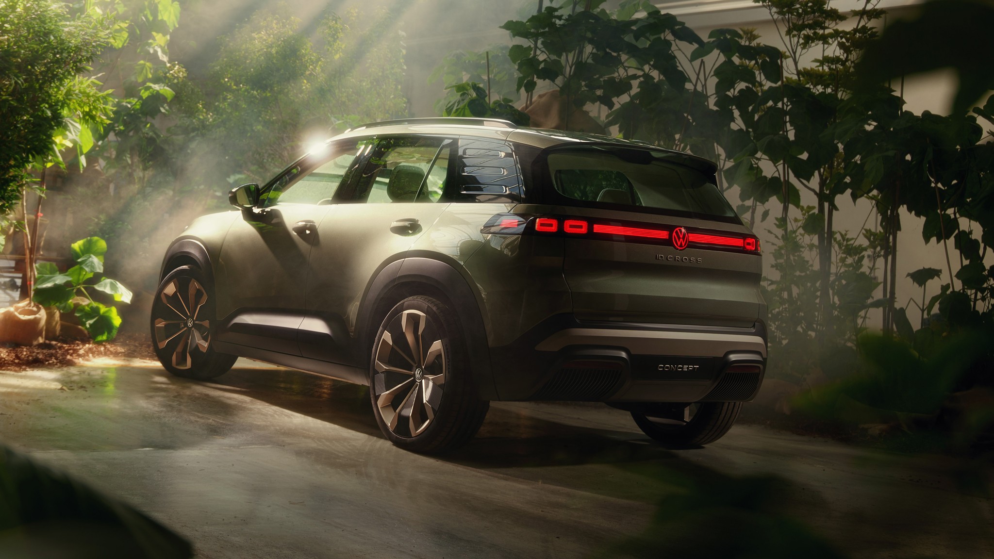 volkswagen id cross concept rear lights on