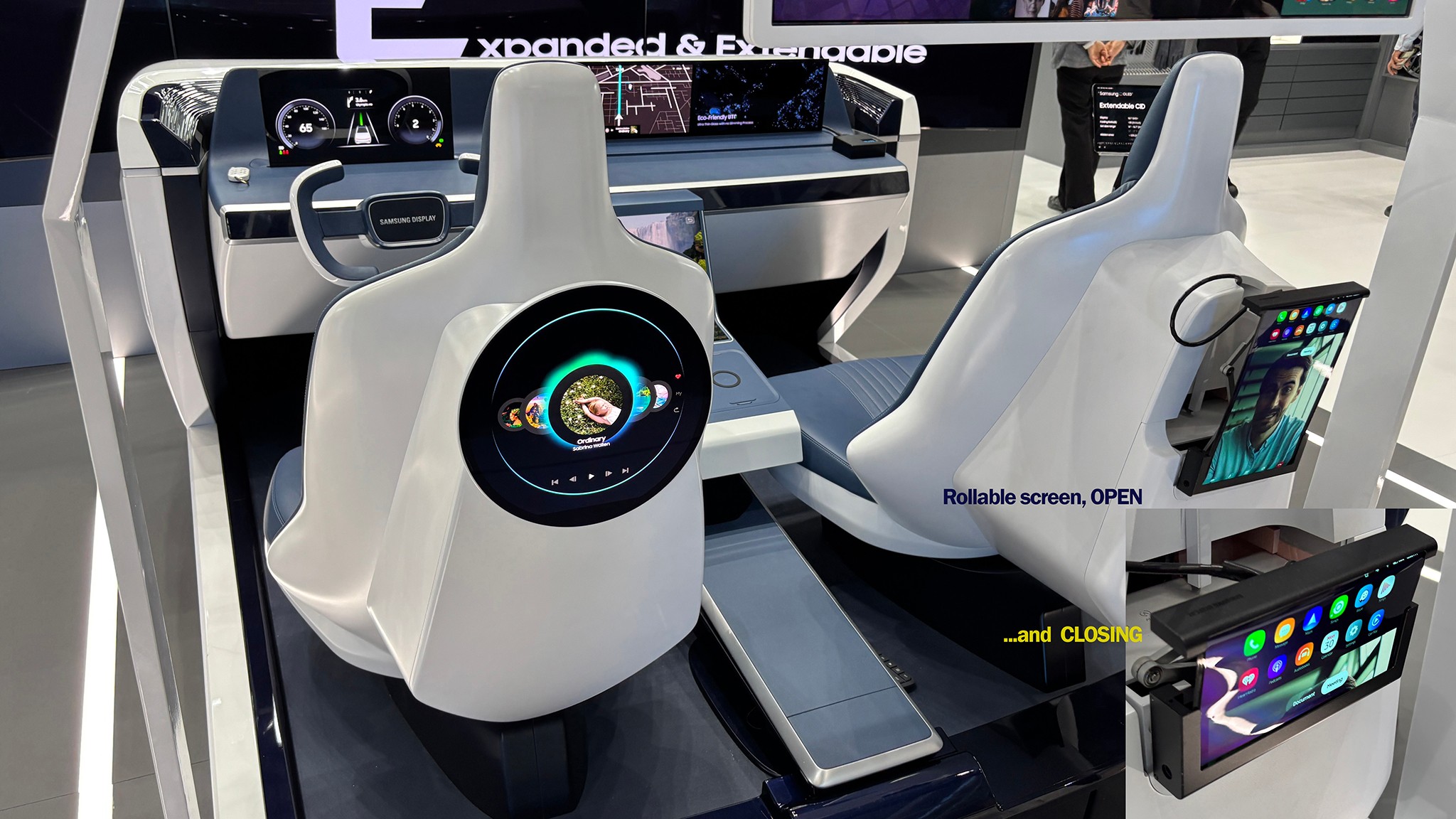 Samsung drive rollable oled rear seat screen