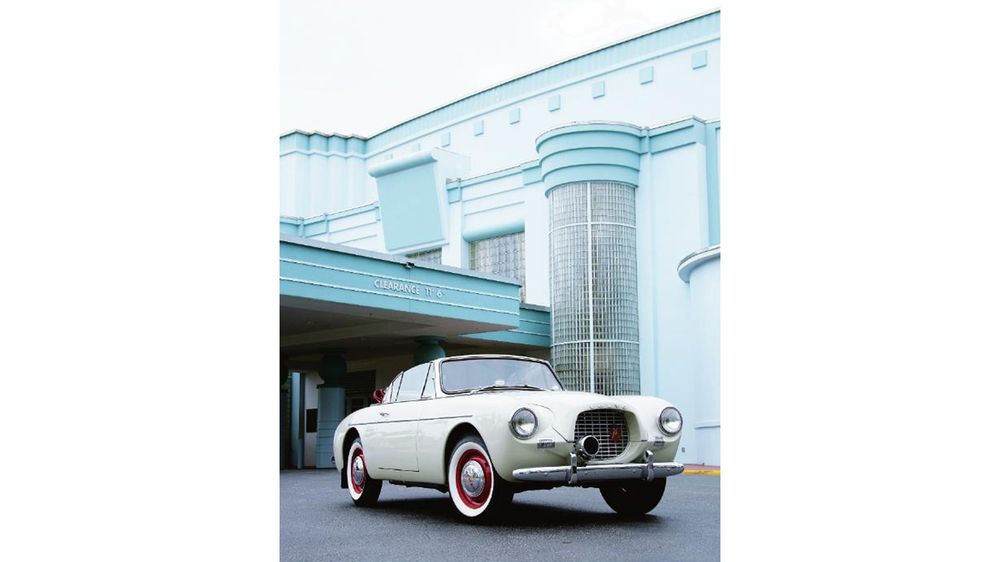 006 1957 volvo p1900 white front three quarter rare swedish sports car motor trend classic