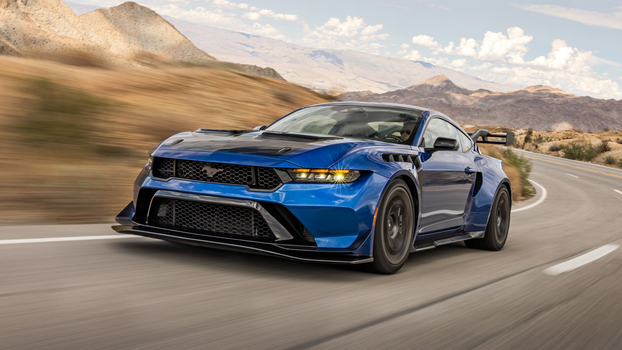 002 2025 Ford Mustang GTD Front Three Quarter Action