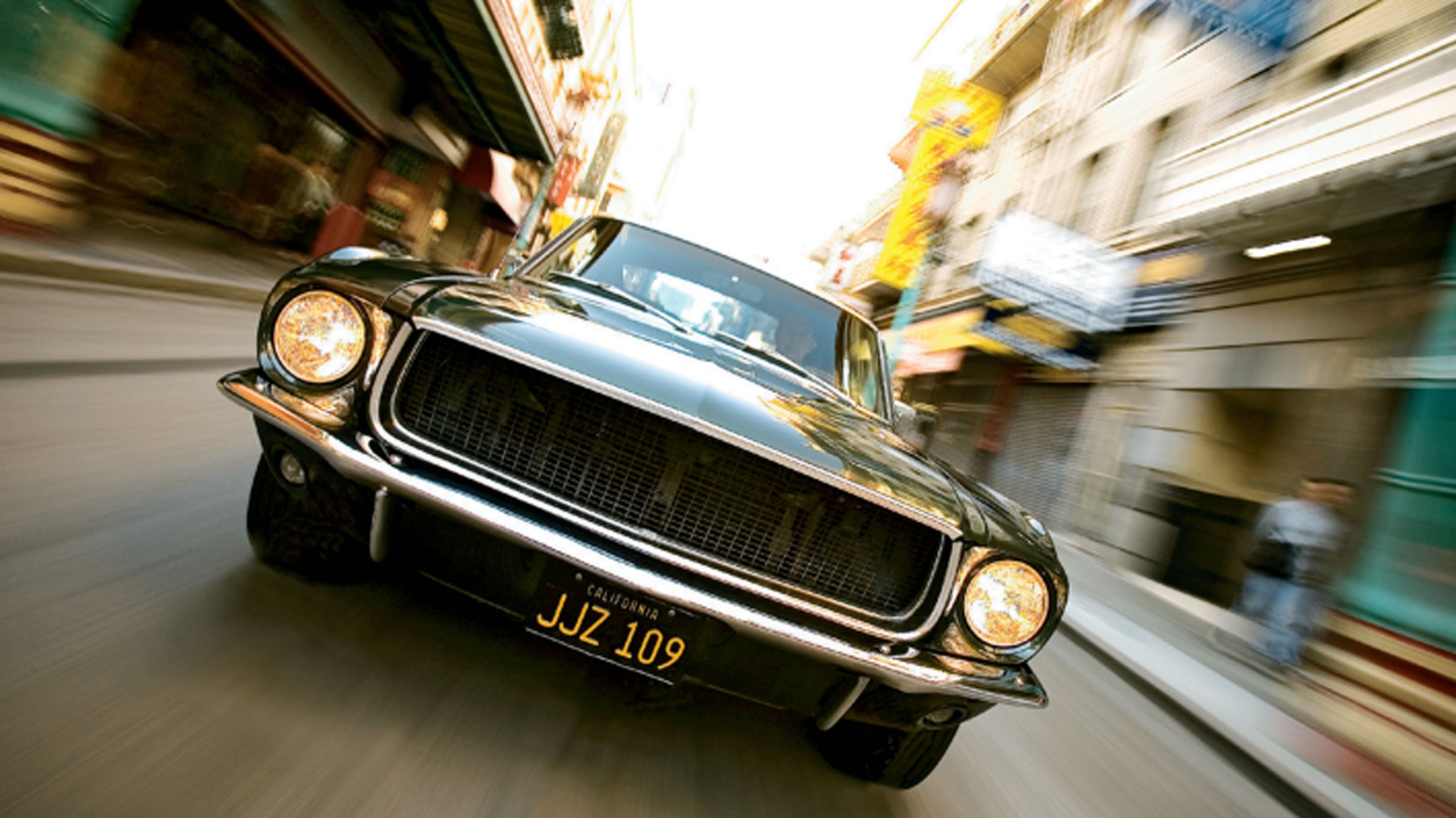 002 bullitt 1968 mustang gt 390 replica front driving san francisco car chase