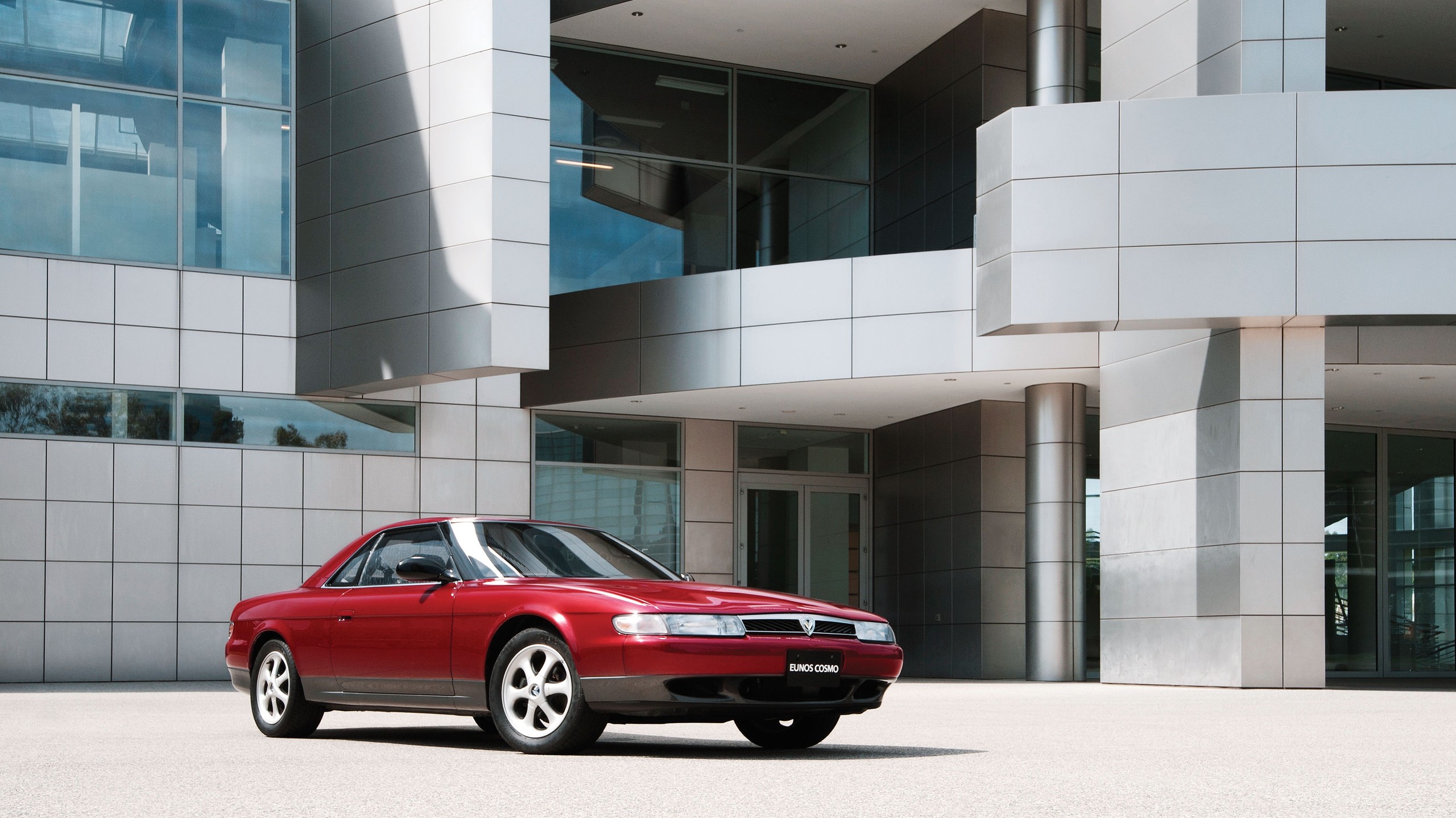 005 1993 mazda eunos cosmo rare 3 rotor red front three quarter luxury coupe