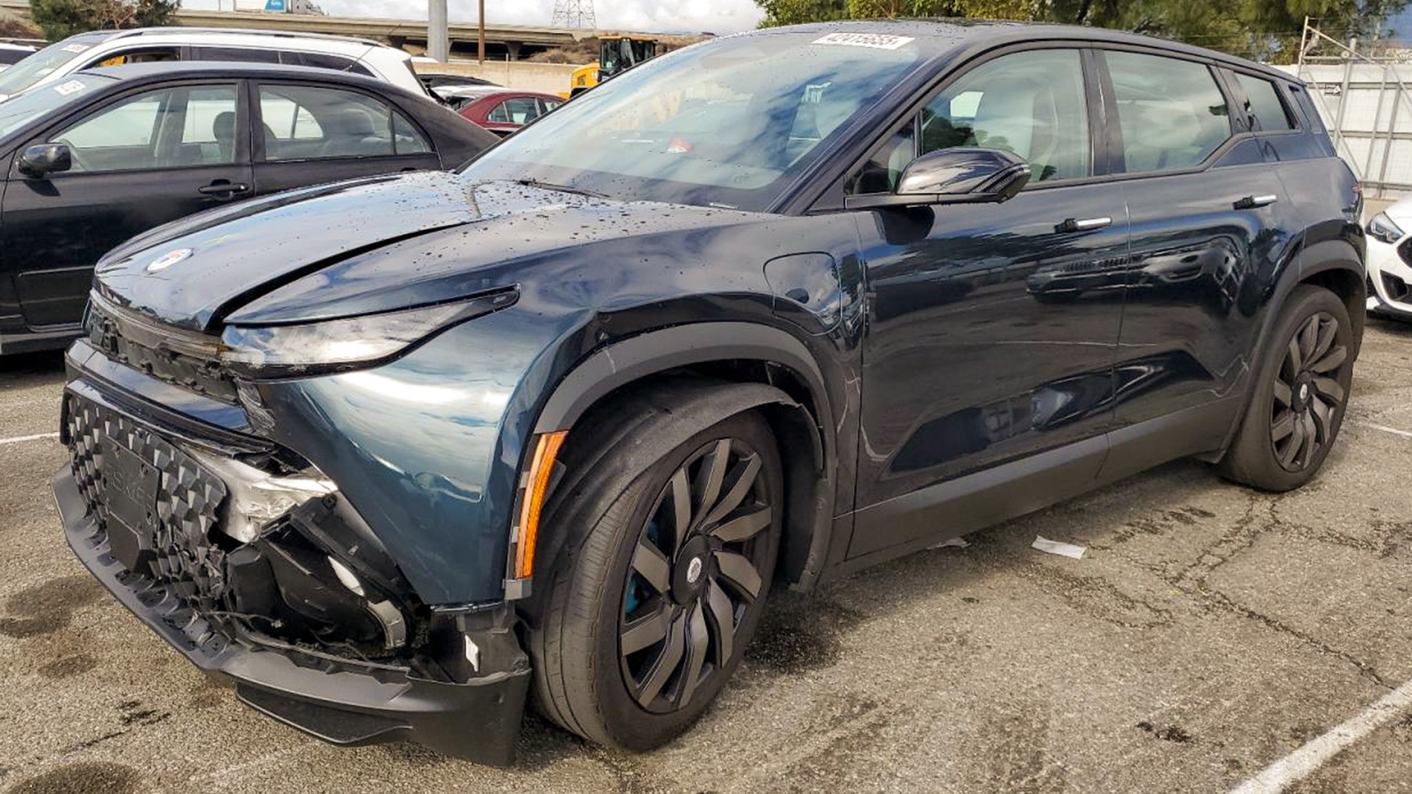 Wrecked Fisker Ocean Front 3 4