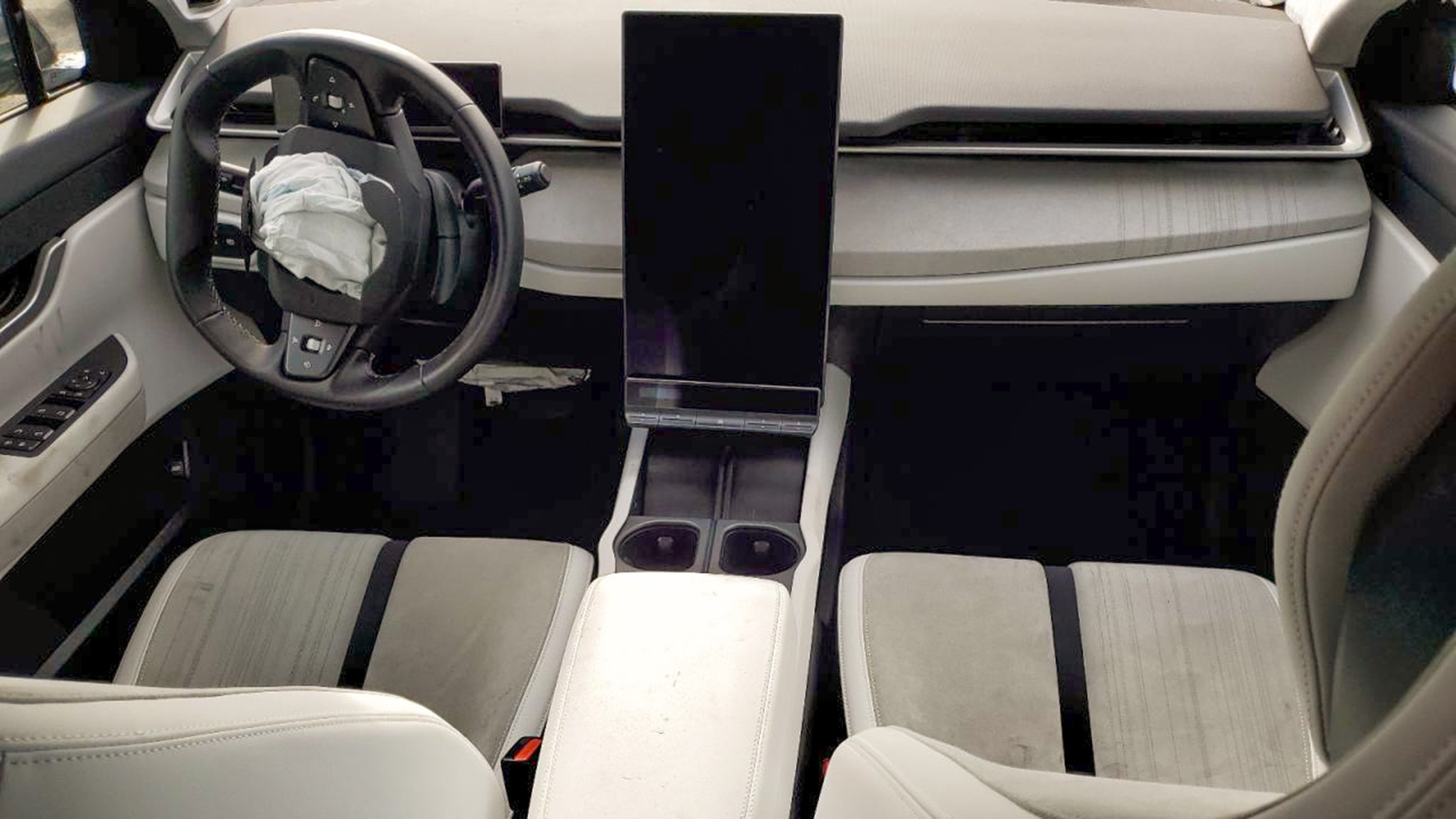 Wrecked Fisker Ocean Interior Dashboard