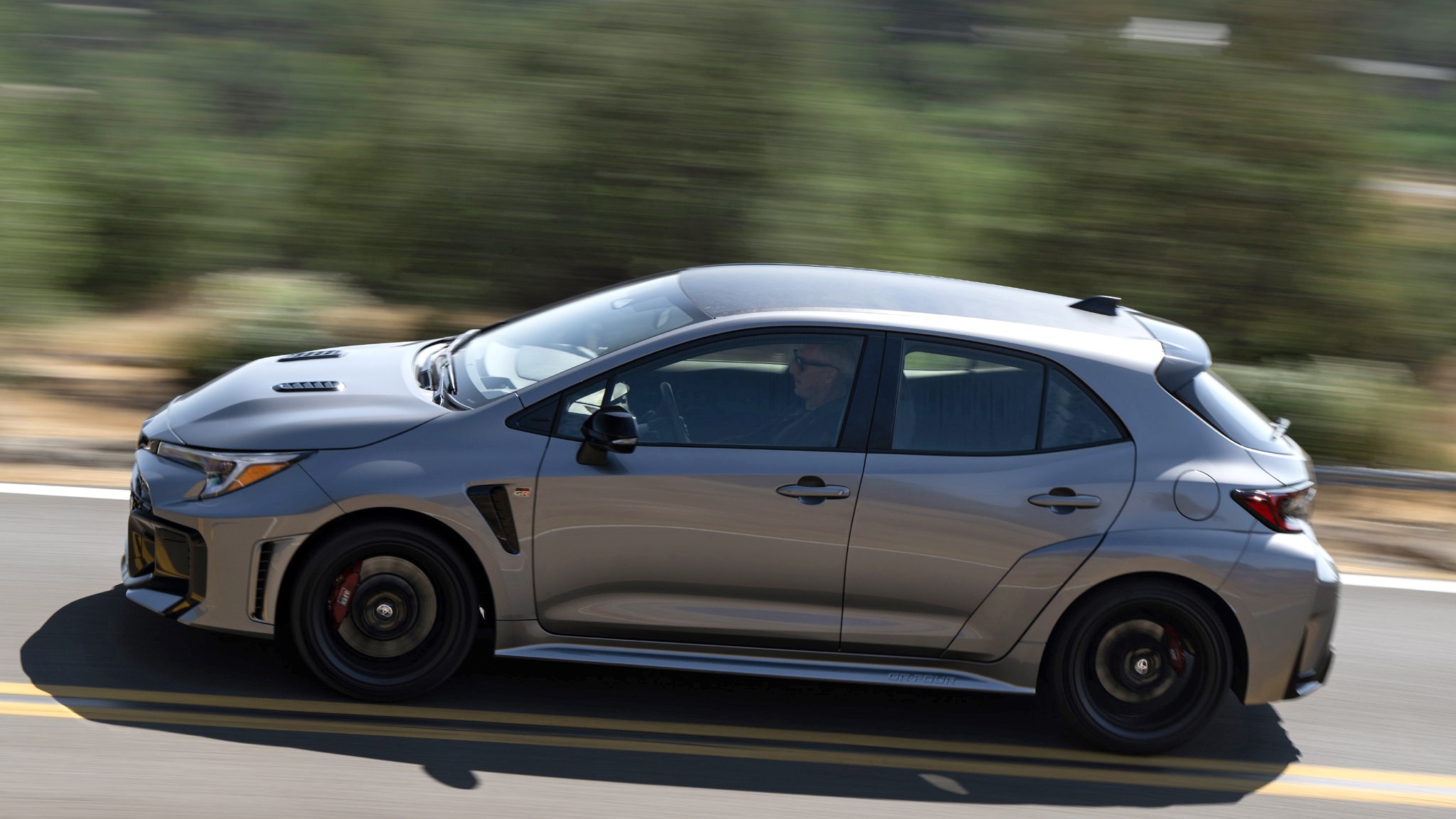 2026 Toyota GR Corolla PremiumPlus gray 310 side action