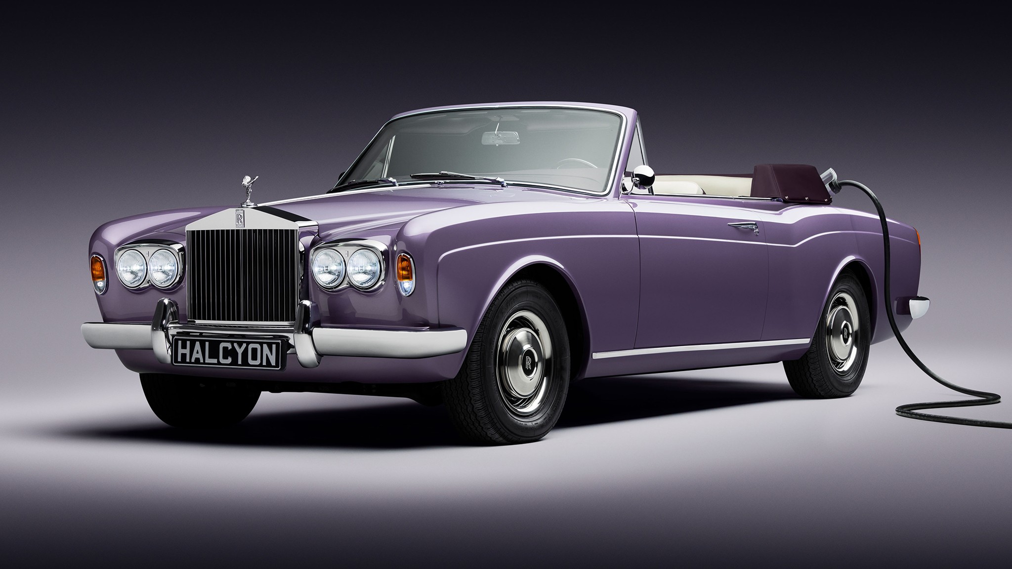 001 halcyon rolls royce ev purple front three quarter first look review