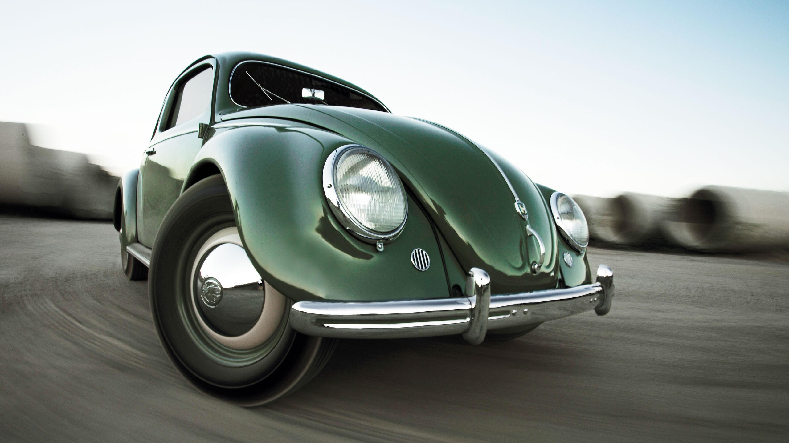 002 1952 volkswagen beetle unmodified green front driving motor trend classic