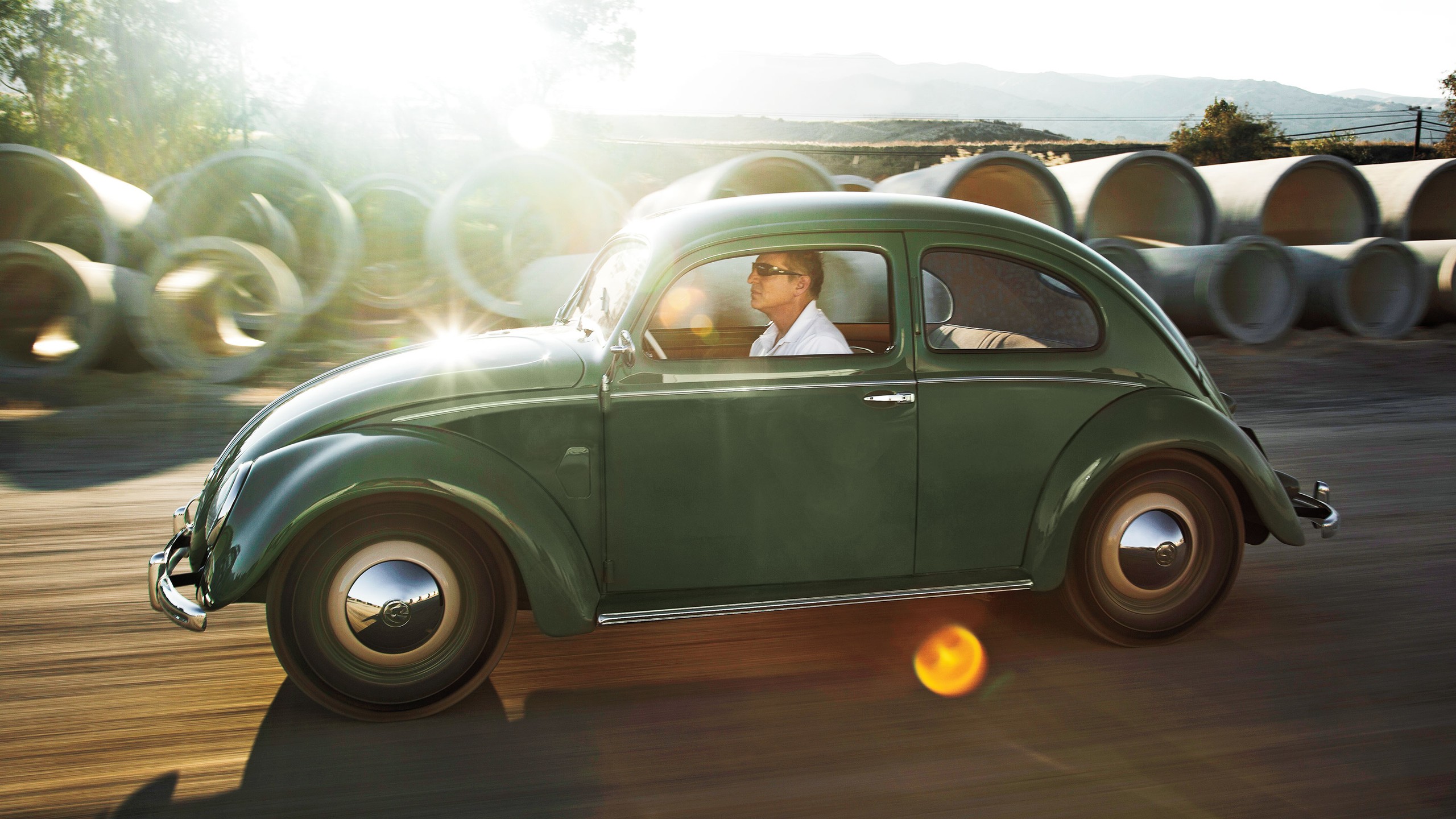 022 1952 volkswagen beetle unmodified green driving motor trend classic