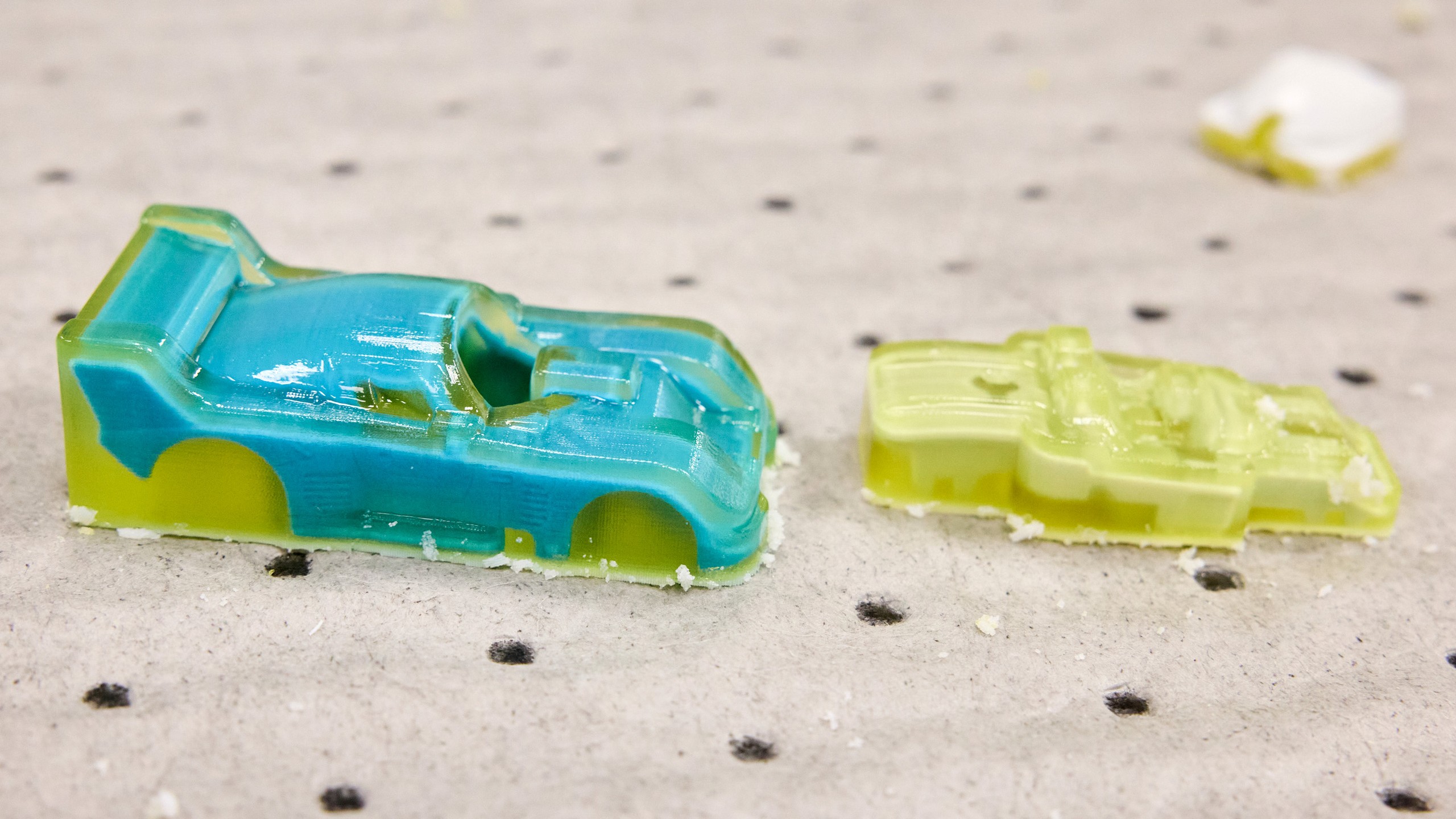 Hot Wheels 3 D Printed Prototypes With Gel Close up 2