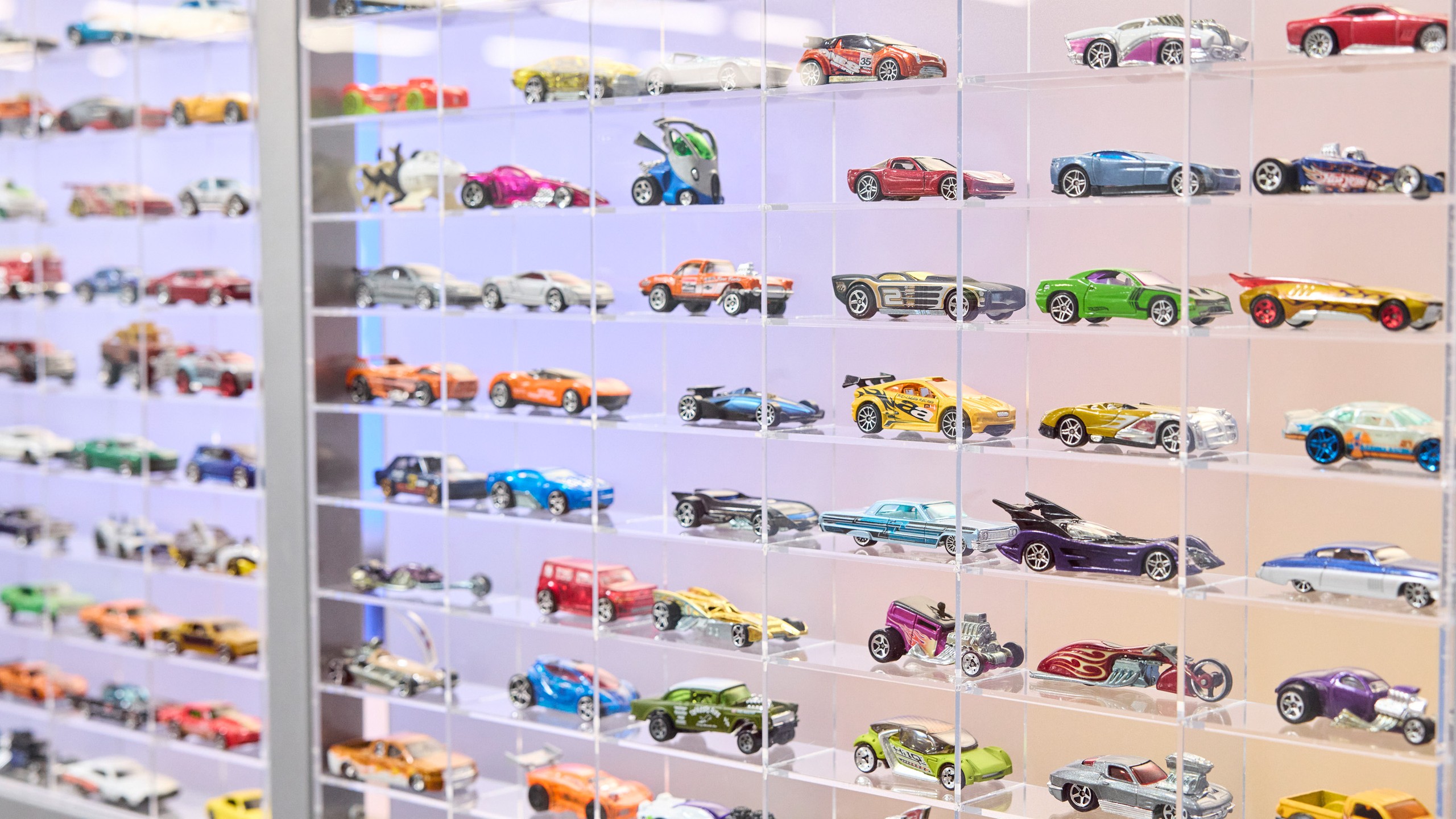 Hot Wheels and Matchbox Cars Display Close Up 1