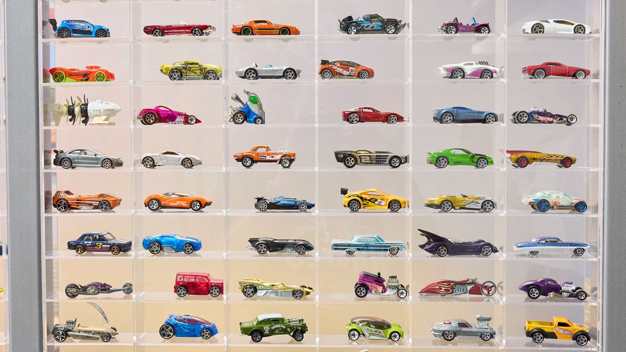 Hot Wheels and Matchbox Cars Display Close Up 5