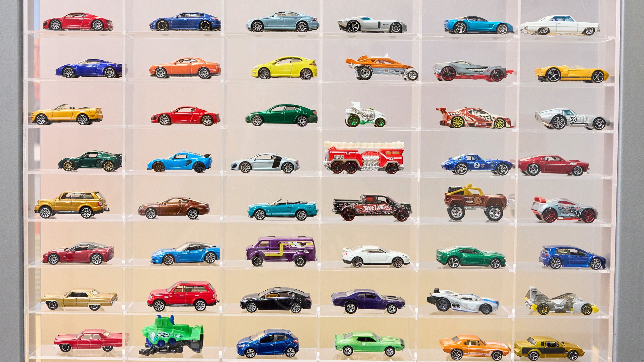 Hot Wheels and Matchbox Cars Display Close Up 6