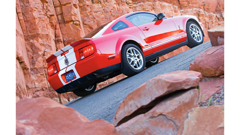 009 2007 ford shelby gt500 red rear three quarter american road trip