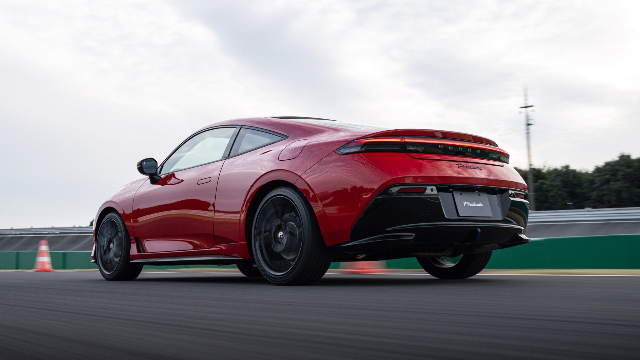 2026 honda prelude quick drive japan red rear three quarter motion