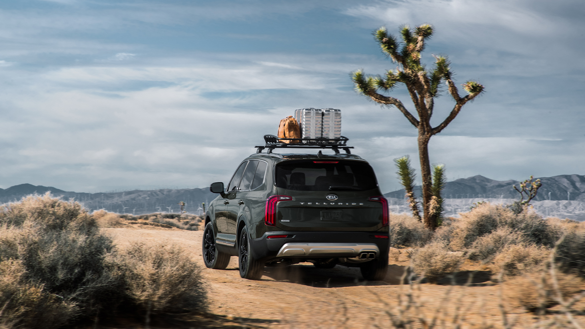 2020 Kia Telluride rear view offroad