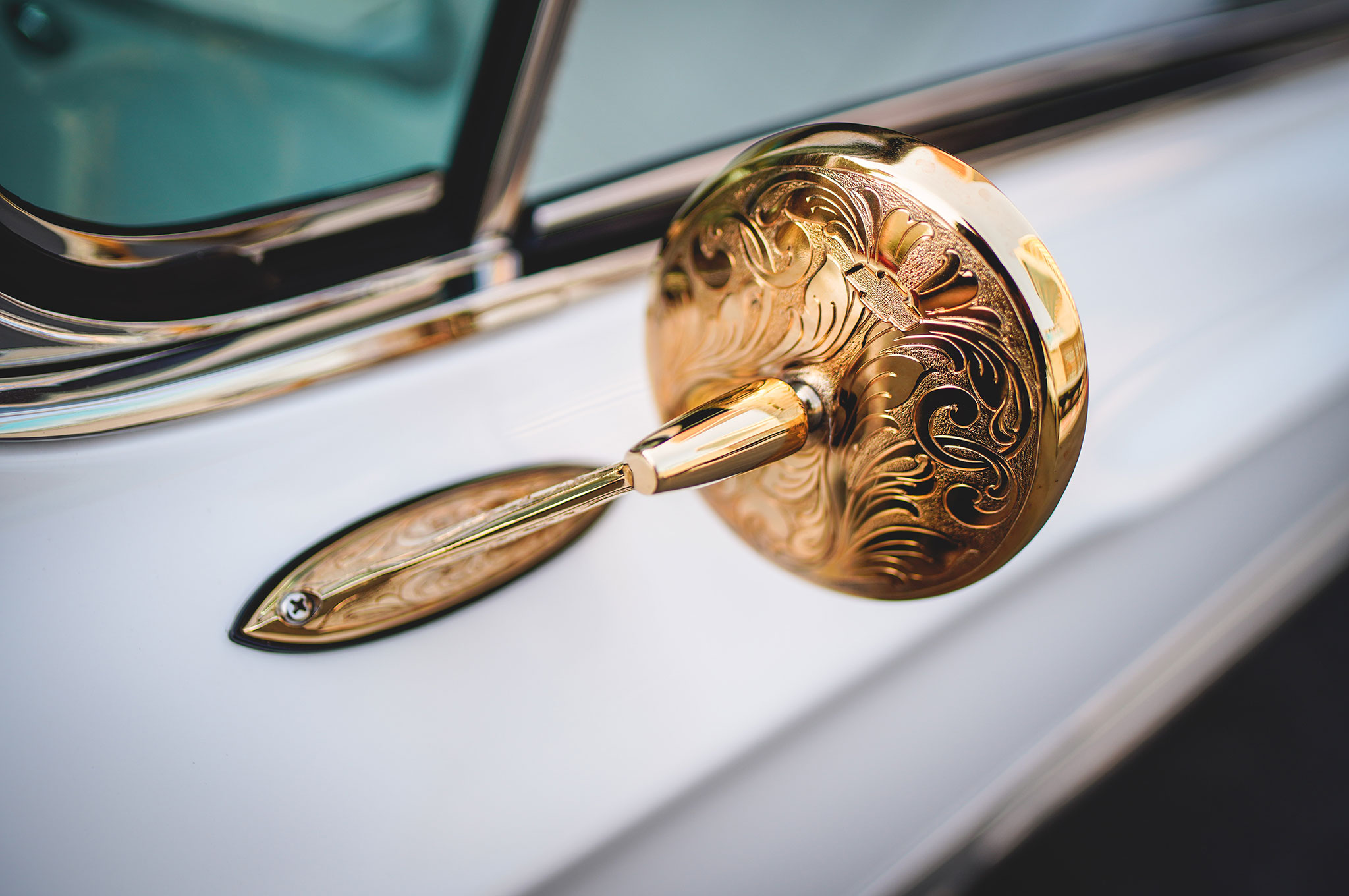 04 61 impala driver door mirror gold engraved